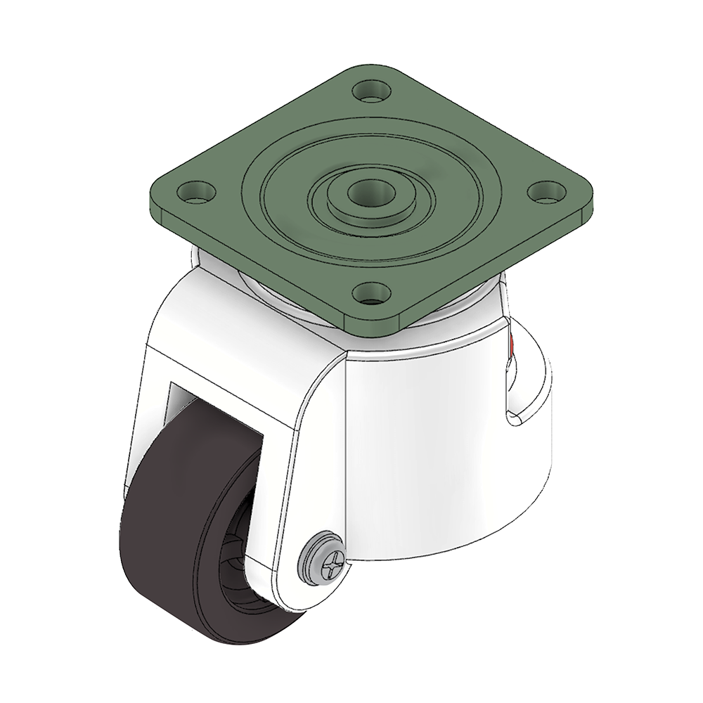 31-SPLEV80F-5 MODULAR SOLUTIONS CASTER 90MM, SWIVEL PLATE WITH HEIGHT ADJUSTMENT TOP FLAT PLATE/BALL BEARING